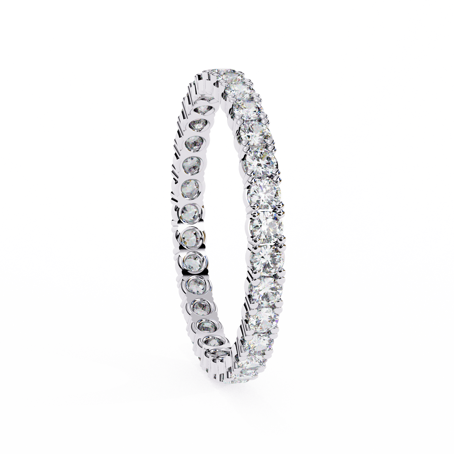 1.09 Carat Round Lab Grown Diamond Full Eternity Band 14K Gold