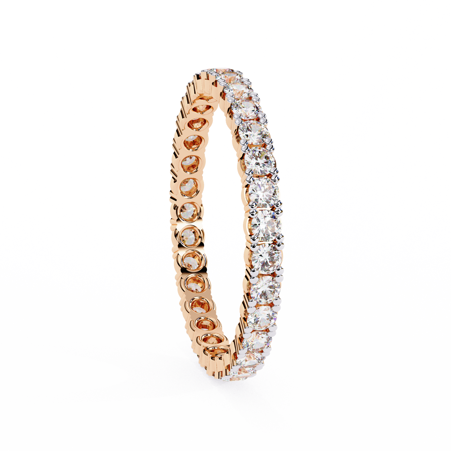1.09 Carat Round Lab Grown Diamond Full Eternity Band 14K Gold