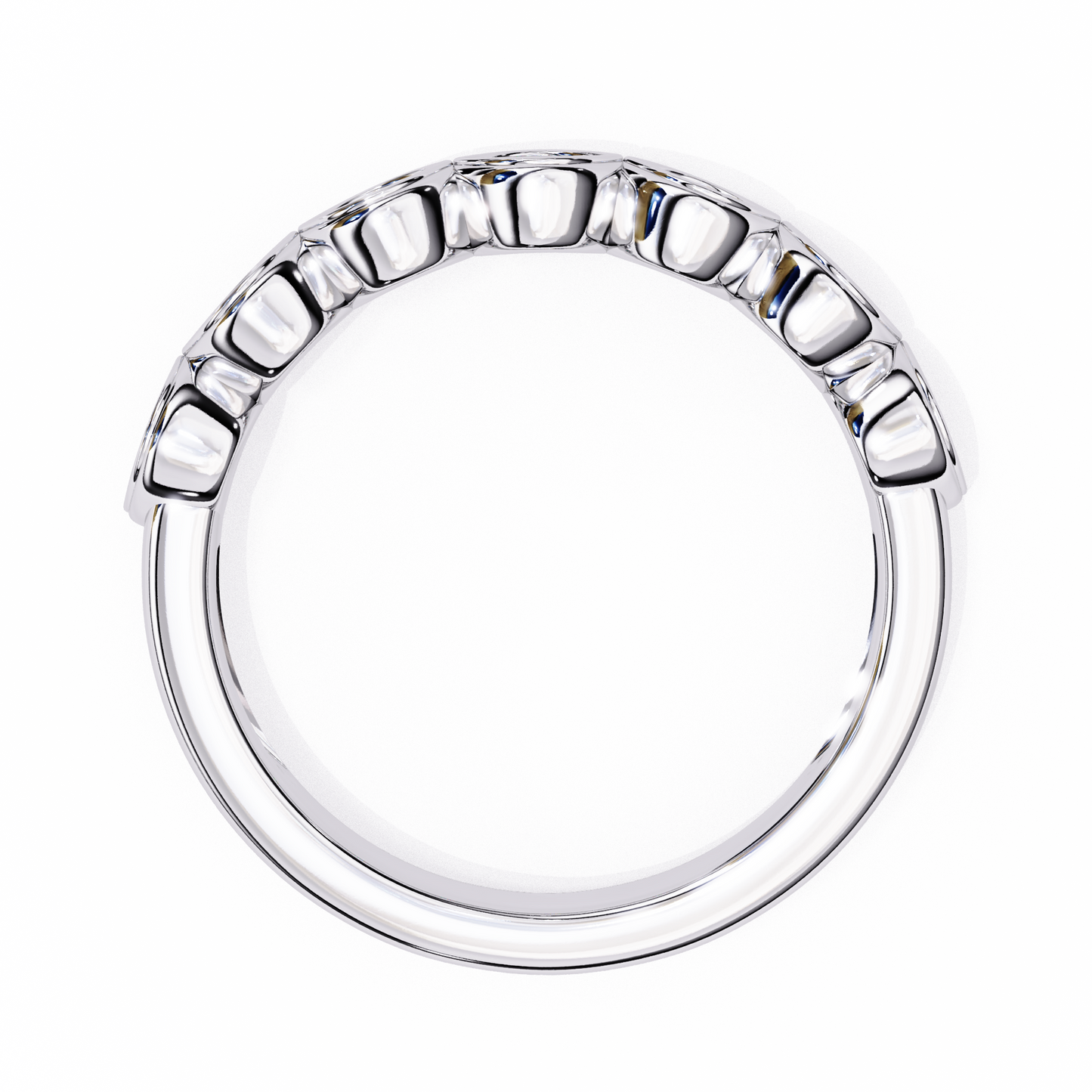 0.21 Ctw Seven Stone Marquise Bezel Lab Grown Diamond Band 14K Gold