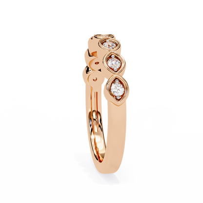 0.21 Ctw Seven Stone Marquise Bezel Lab Grown Diamond Band 14K Gold