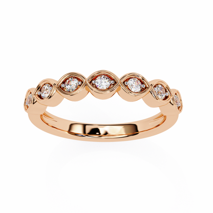 0.21 Ctw Seven Stone Marquise Bezel Lab Grown Diamond Band 14K Gold