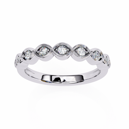 0.21 Ctw Seven Stone Marquise Bezel Lab Grown Diamond Band 14K Gold