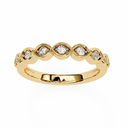 0.21 Ctw Seven Stone Marquise Bezel Lab Grown Diamond Band 14K Gold