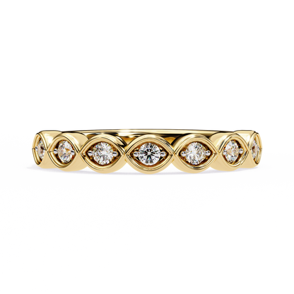 0.21 Ctw Seven Stone Marquise Bezel Lab Grown Diamond Band 14K Gold