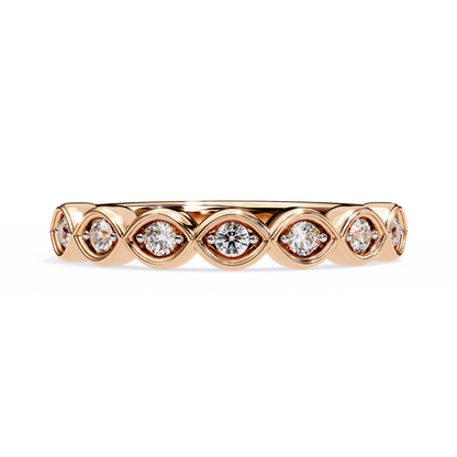 0.21 Ctw Seven Stone Marquise Bezel Lab Grown Diamond Band 14K Gold