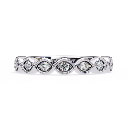 0.21 Ctw Seven Stone Marquise Bezel Lab Grown Diamond Band 14K Gold