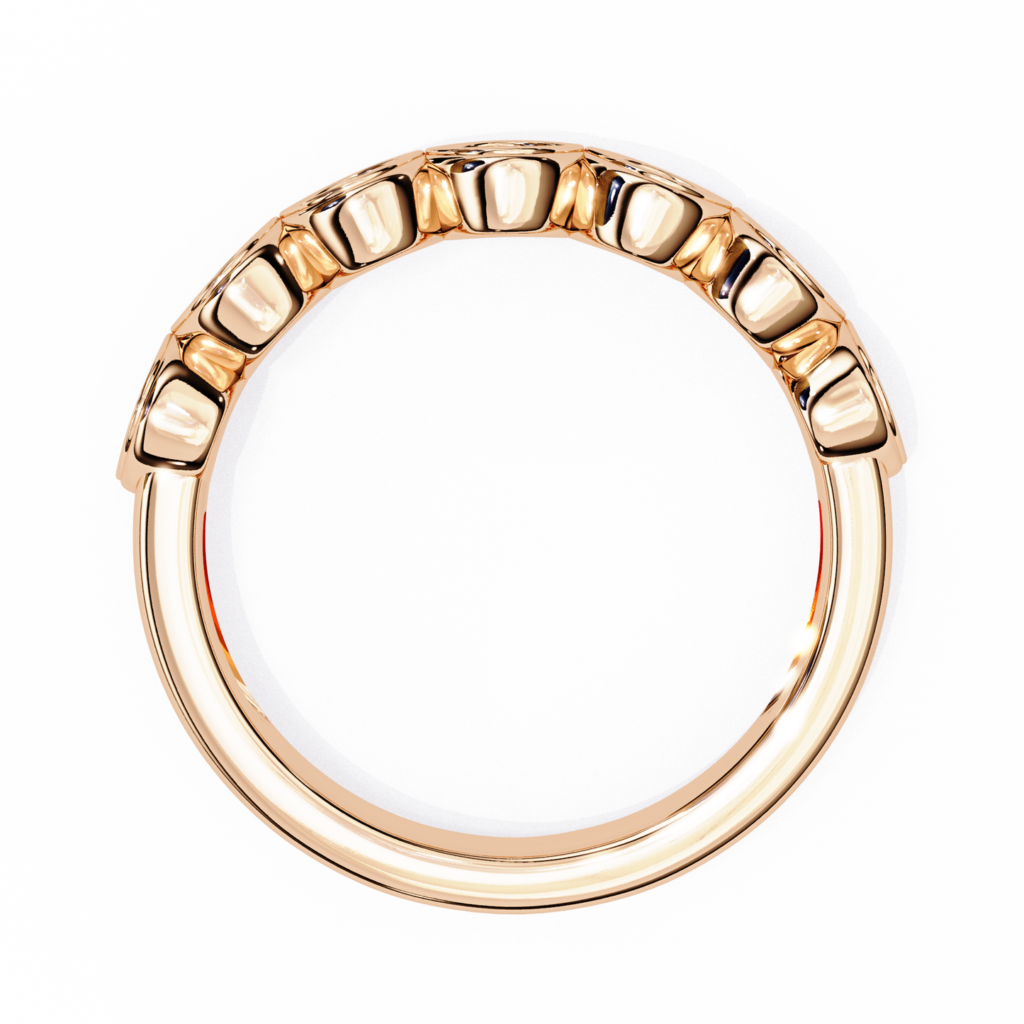 0.21 Ctw Seven Stone Marquise Bezel Lab Grown Diamond Band 14K Gold