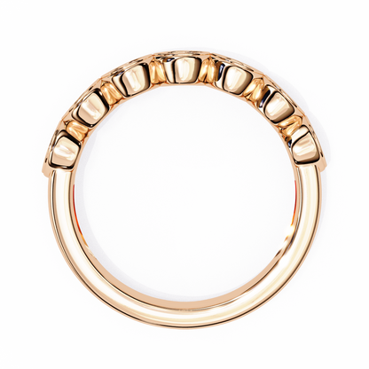 0.21 Ctw Seven Stone Marquise Bezel Lab Grown Diamond Band 14K Gold
