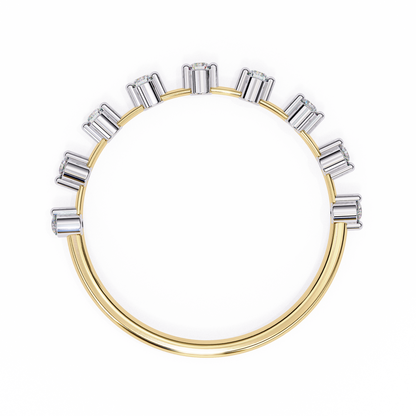 0.11 CTW Nine Stone Round Lab Grown Diamond Station Band In 14K Gold