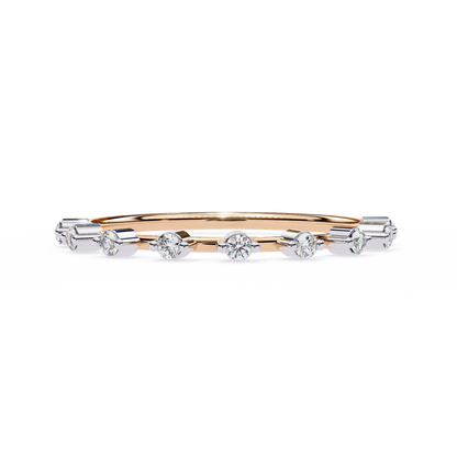 0.11 CTW Nine Stone Round Lab Grown Diamond Station Band In 14K Gold