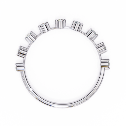 0.11 CTW Nine Stone Round Lab Grown Diamond Station Band In 14K Gold