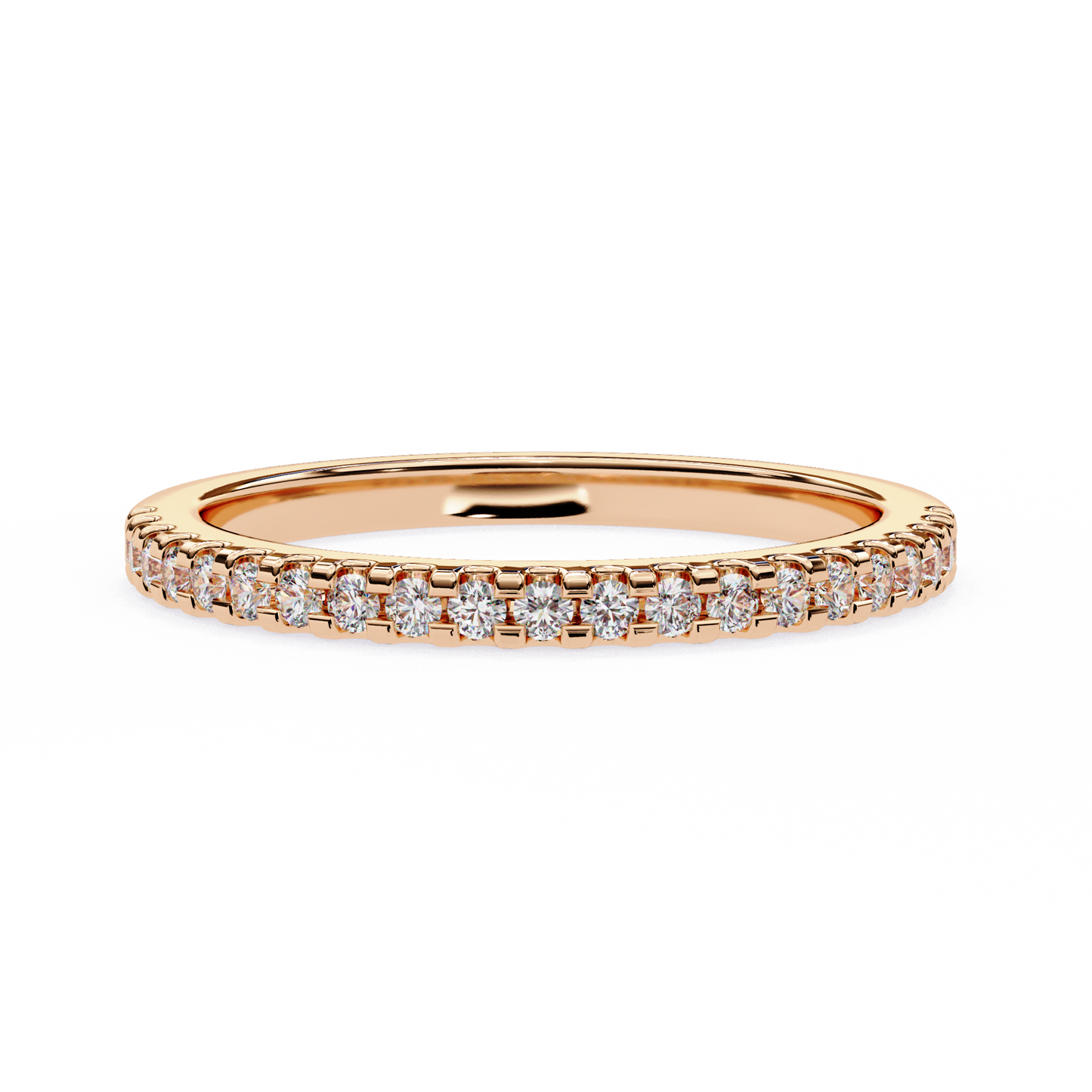 0.22 CTW Round Lab-Grown Diamond Shared-Prong Half-Eternity Band in 14K Gold