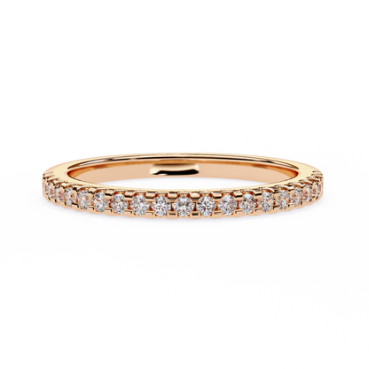 0.22 CTW Round Lab-Grown Diamond Shared-Prong Half-Eternity Band in 14K Gold