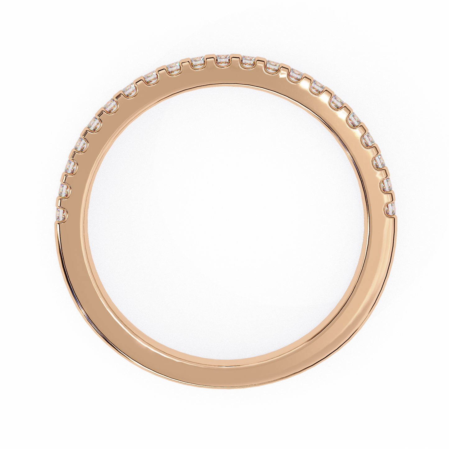 0.22 CTW Round Lab-Grown Diamond Shared-Prong Half-Eternity Band in 14K Gold