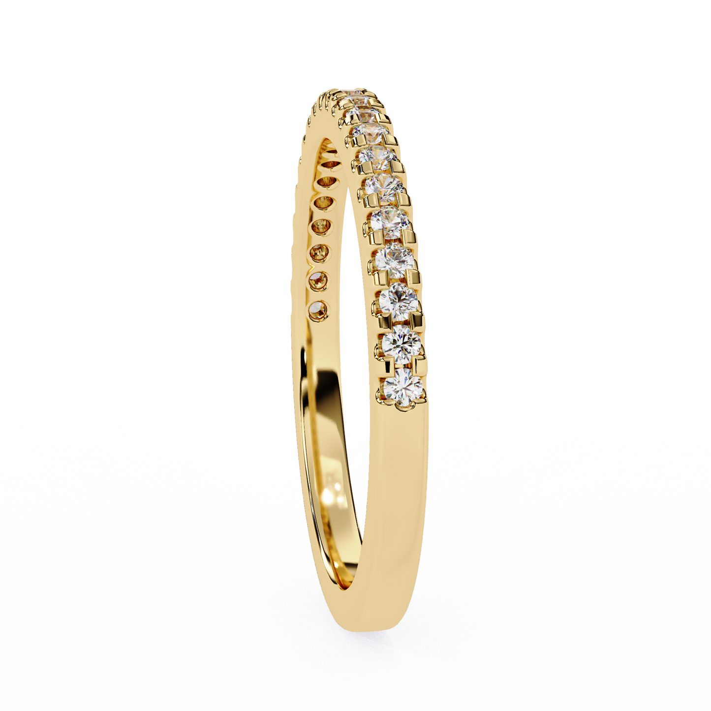 0.22 CTW Round Lab-Grown Diamond Shared-Prong Half-Eternity Band in 14K Gold