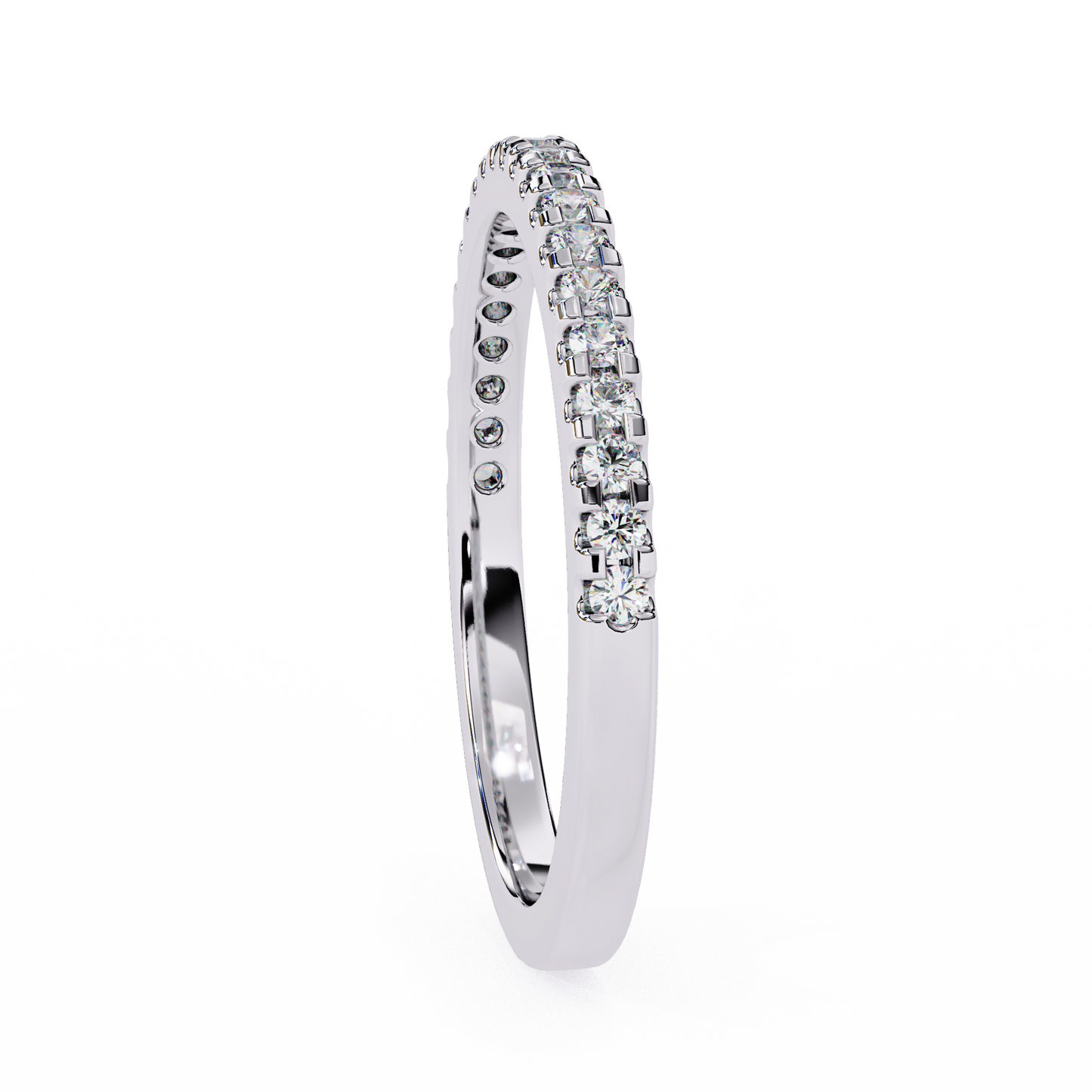 0.22 CTW Round Lab-Grown Diamond Shared-Prong Half-Eternity Band in 14K Gold