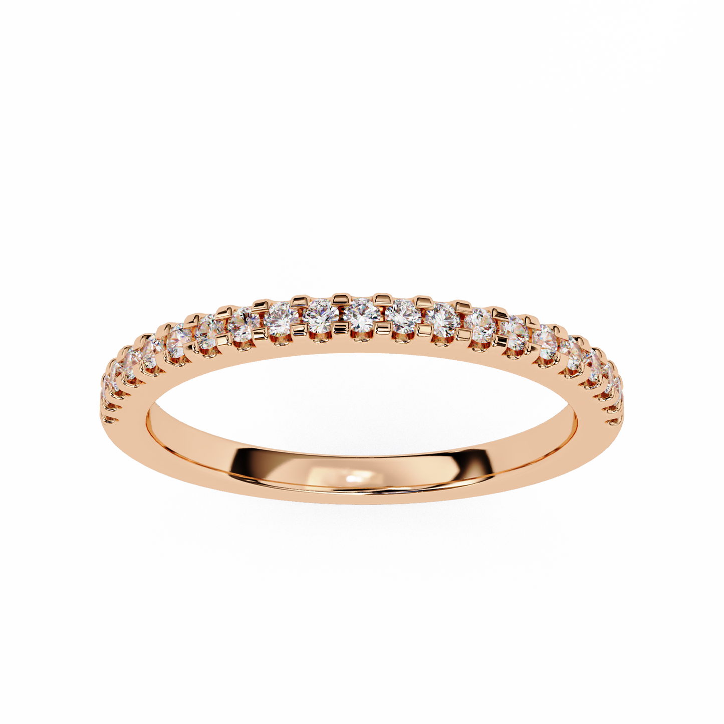 0.22 CTW Round Lab-Grown Diamond Shared-Prong Half-Eternity Band in 14K Gold
