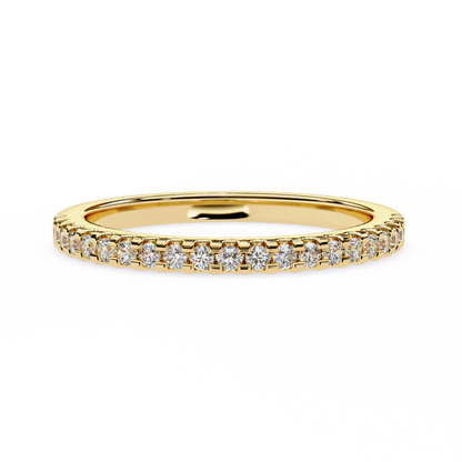0.22 CTW Round Lab-Grown Diamond Shared-Prong Half-Eternity Band in 14K Gold