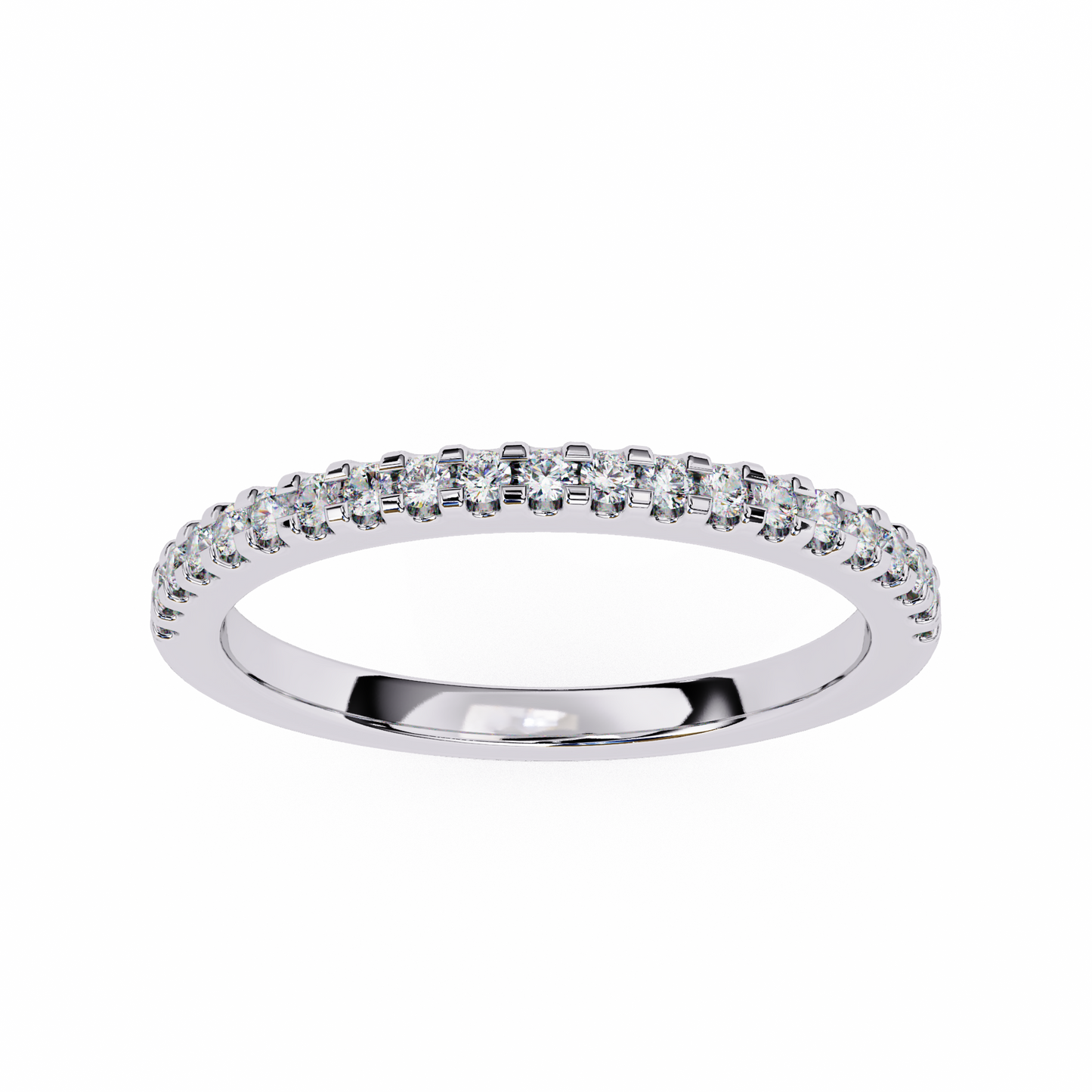 0.22 CTW Round Lab-Grown Diamond Shared-Prong Half-Eternity Band in 14K Gold