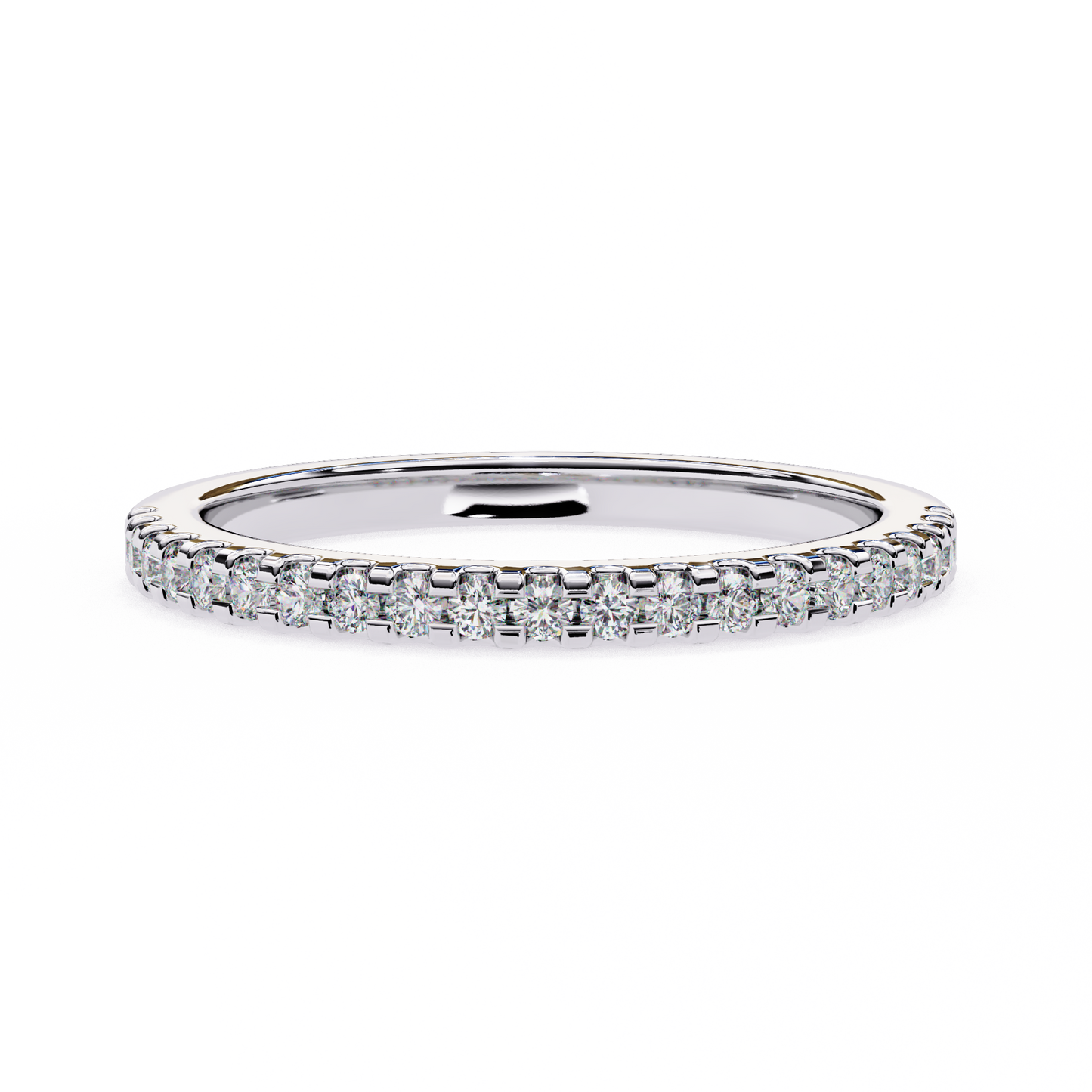 0.22 CTW Round Lab-Grown Diamond Shared-Prong Half-Eternity Band in 14K Gold