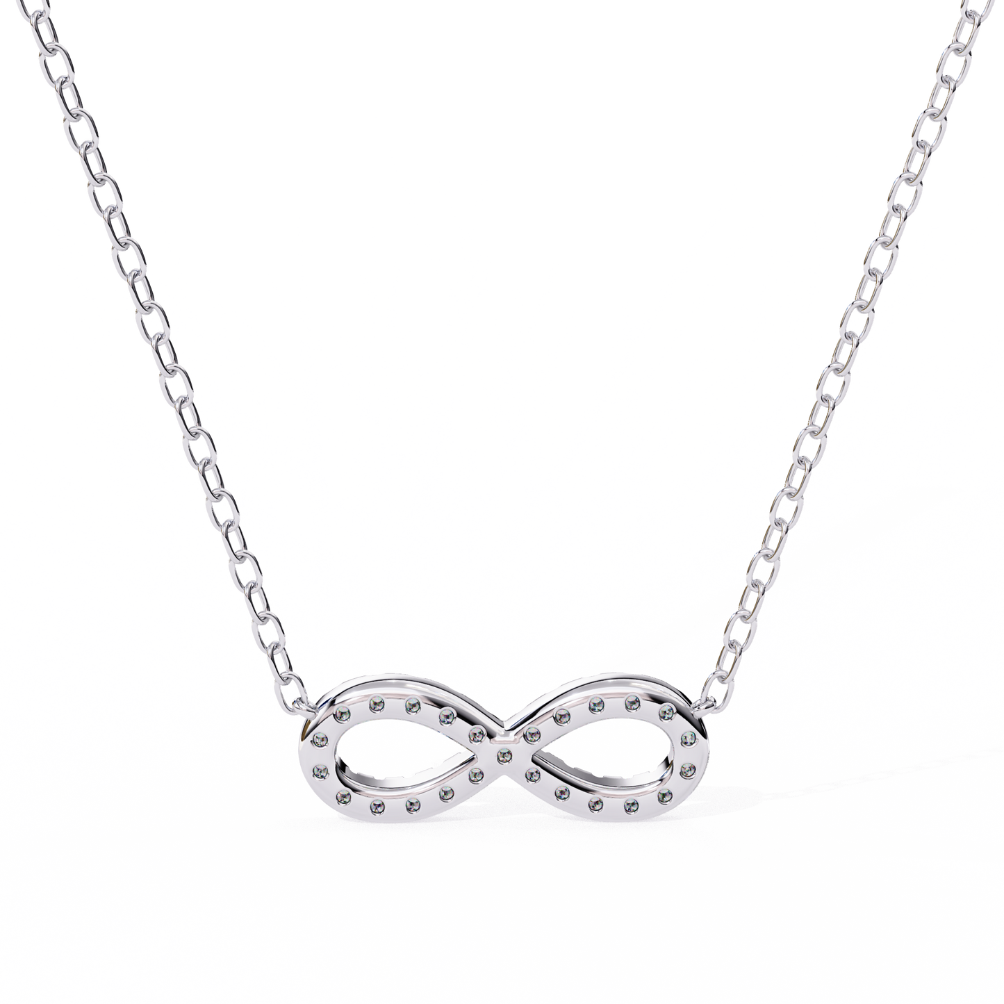 0.30 CTW Infinity Lab-Grown Diamond Necklace in 14K Gold & Platinum