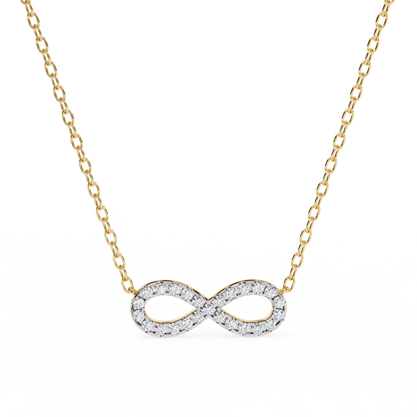 0.30 CTW Infinity Lab-Grown Diamond Necklace in 14K Gold & Platinum
