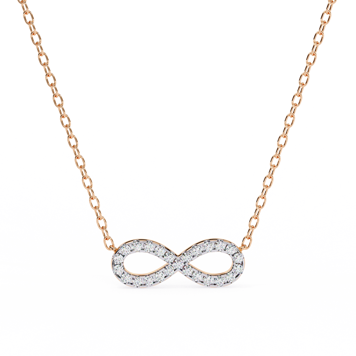 0.30 CTW Infinity Lab-Grown Diamond Necklace in 14K Gold & Platinum