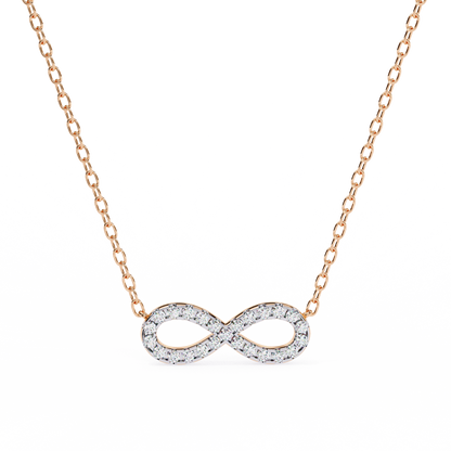 0.30 CTW Infinity Lab-Grown Diamond Necklace in 14K Gold & Platinum
