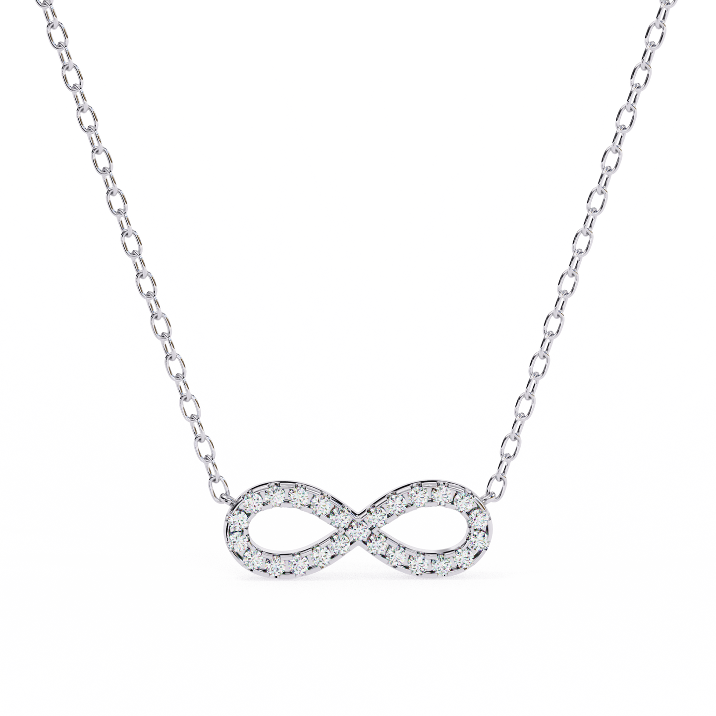 0.30 CTW Infinity Lab-Grown Diamond Necklace in 14K Gold & Platinum