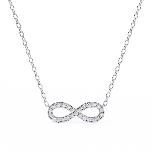 0.30 CTW Infinity Lab-Grown Diamond Necklace in 14K Gold & Platinum