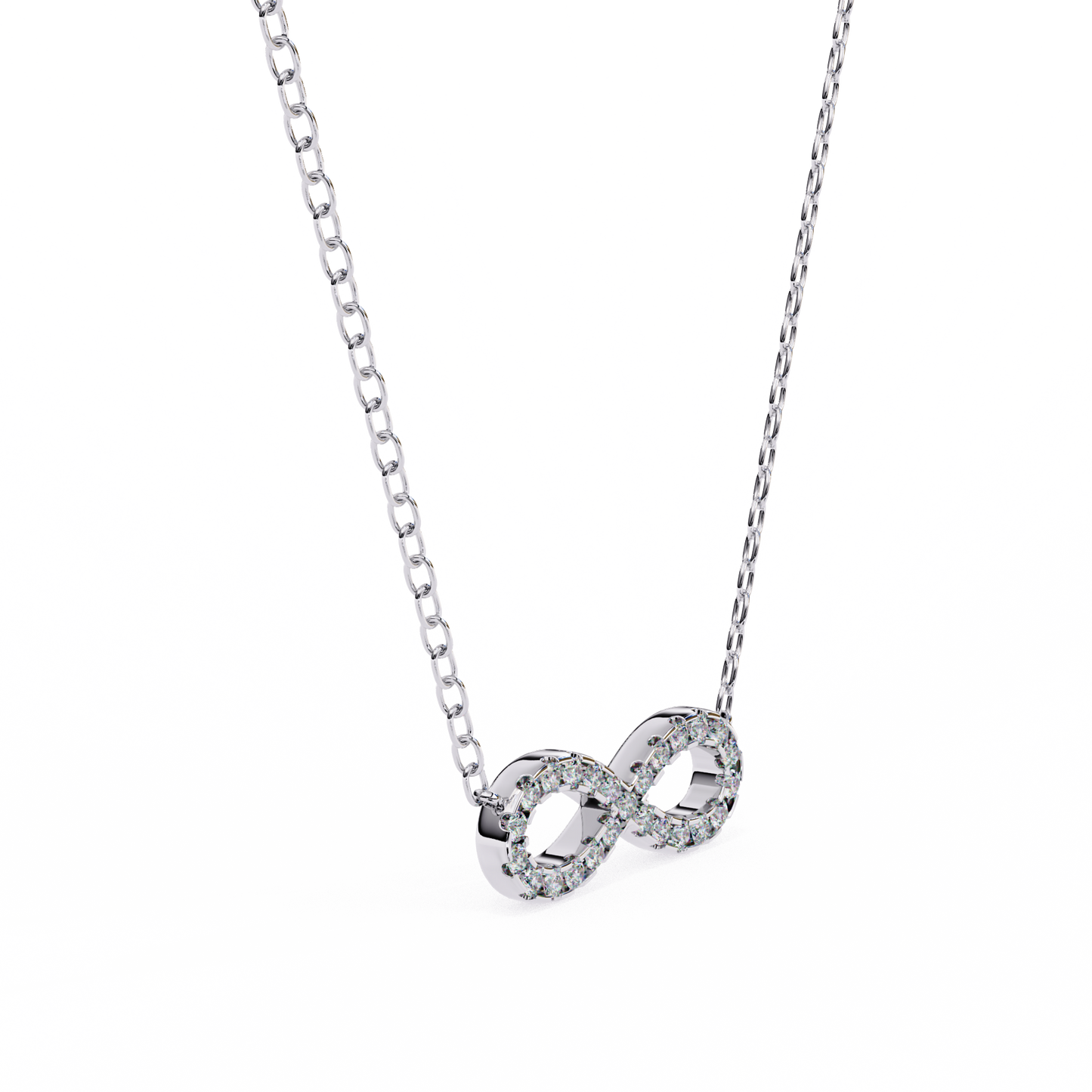 0.30 CTW Infinity Lab-Grown Diamond Necklace in 14K Gold & Platinum