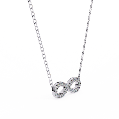 0.30 CTW Infinity Lab-Grown Diamond Necklace in 14K Gold & Platinum