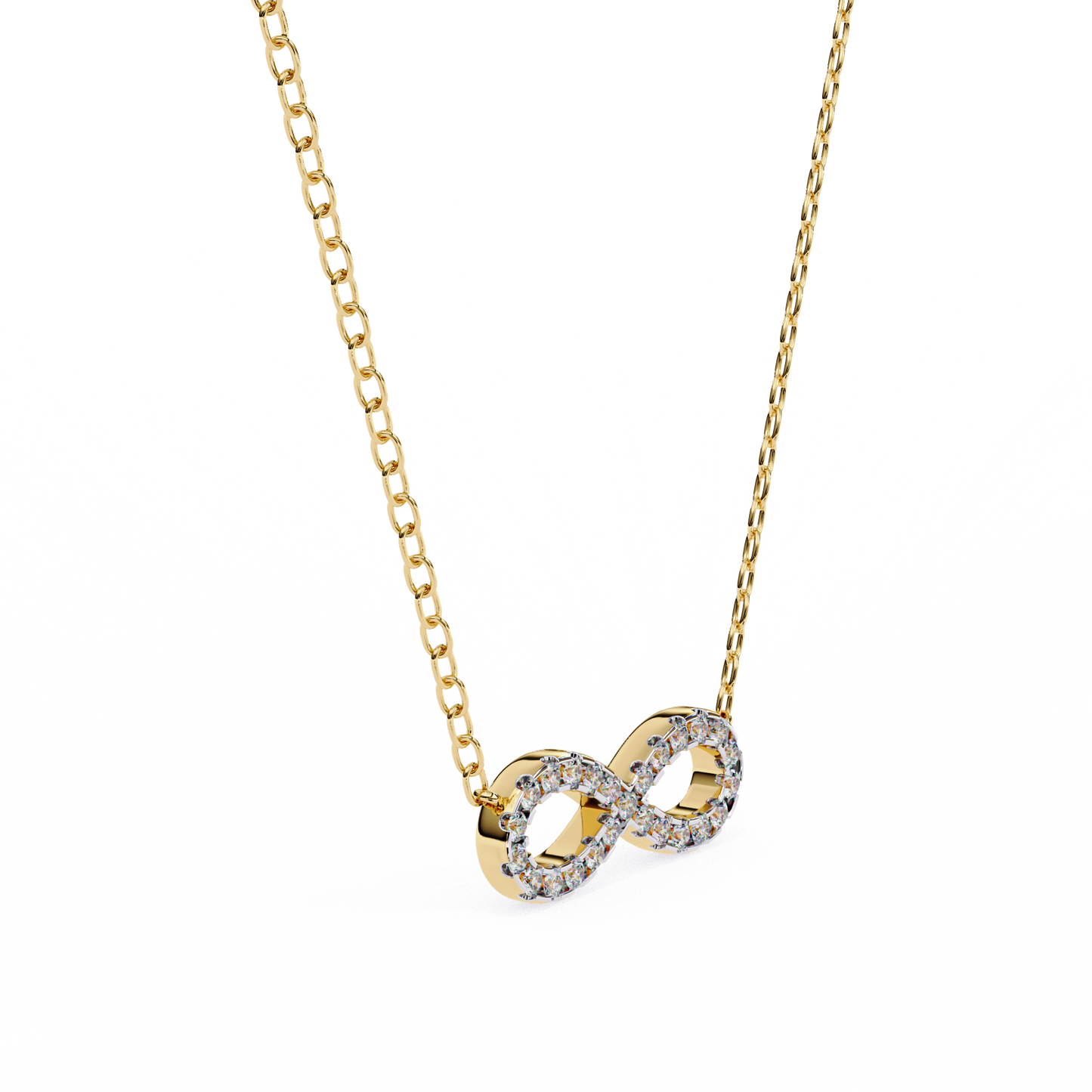 0.30 CTW Infinity Lab-Grown Diamond Necklace in 14K Gold & Platinum