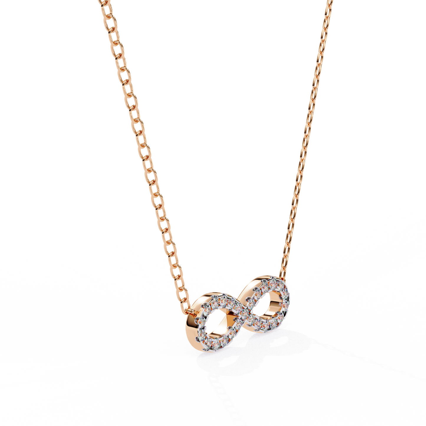 0.30 CTW Infinity Lab-Grown Diamond Necklace in 14K Gold & Platinum