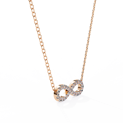0.30 CTW Infinity Lab-Grown Diamond Necklace in 14K Gold & Platinum