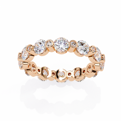 2.46 CTW Alternating Round Lab-Grown Diamond Bezel Full-Eternity Band in 14K Gold