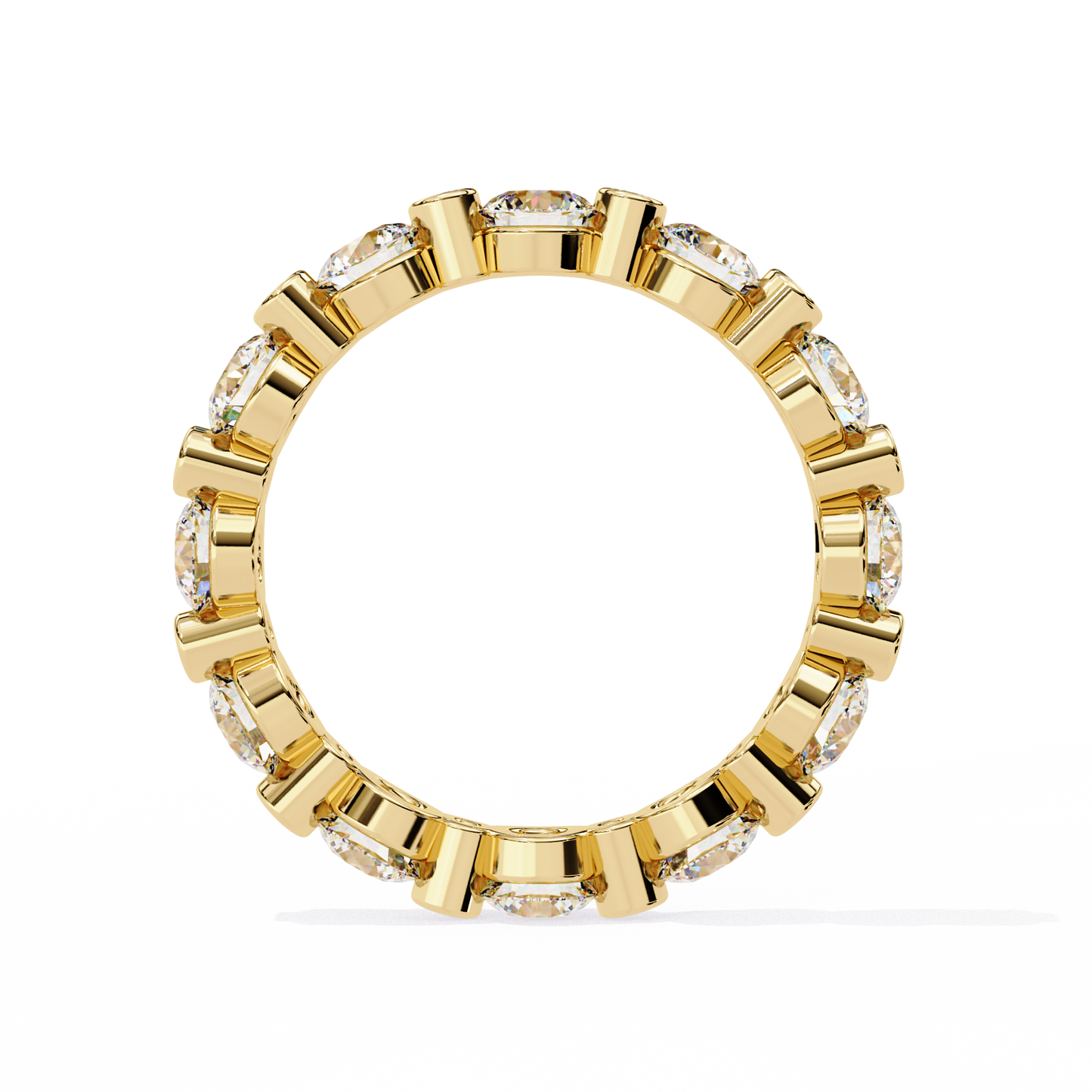 2.46 CTW Alternating Round Lab-Grown Diamond Bezel Full-Eternity Band in 14K Gold