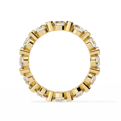 2.46 CTW Alternating Round Lab-Grown Diamond Bezel Full-Eternity Band in 14K Gold