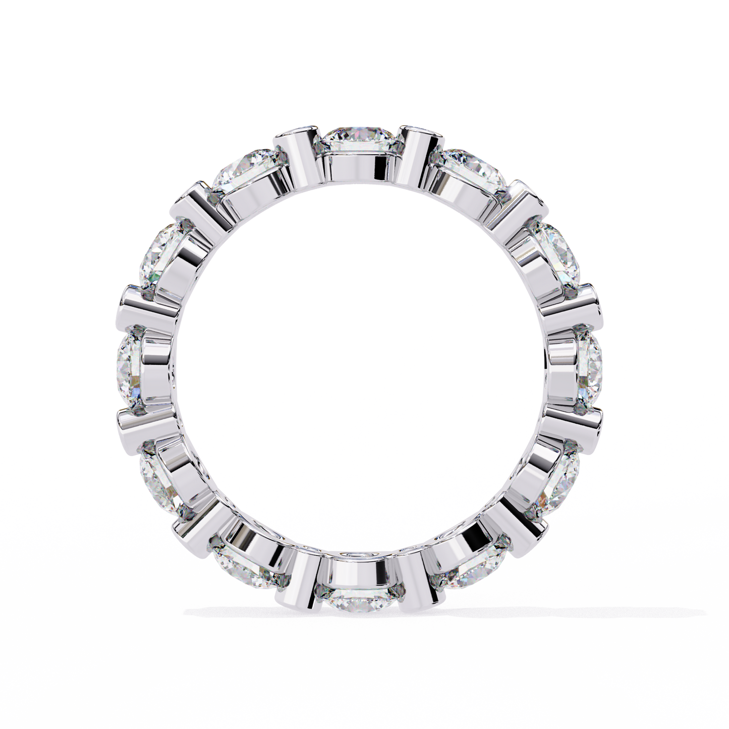 2.46 CTW Alternating Round Lab-Grown Diamond Bezel Full-Eternity Band in 14K Gold