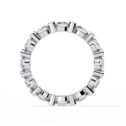 2.46 CTW Alternating Round Lab-Grown Diamond Bezel Full-Eternity Band in 14K Gold