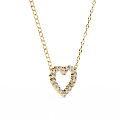 0.40 CTW Open Heart Lab-Grown Diamond Necklace in 14K Gold & Platinum