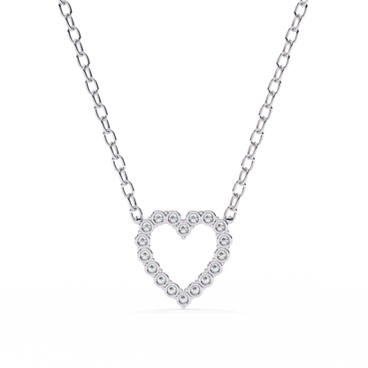 0.40 CTW Open Heart Lab-Grown Diamond Necklace in 14K Gold & Platinum
