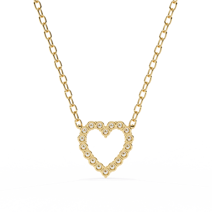 0.40 CTW Open Heart Lab-Grown Diamond Necklace in 14K Gold & Platinum