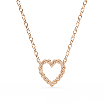 0.40 CTW Open Heart Lab-Grown Diamond Necklace in 14K Gold & Platinum