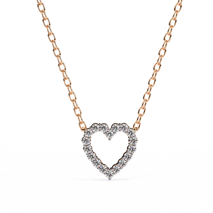 0.40 CTW Open Heart Lab-Grown Diamond Necklace in 14K Gold & Platinum