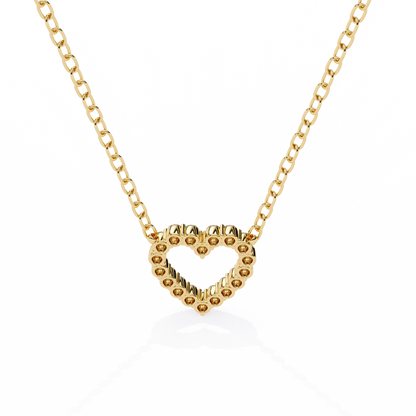 0.40 CTW Open Heart Lab-Grown Diamond Necklace in 14K Gold & Platinum