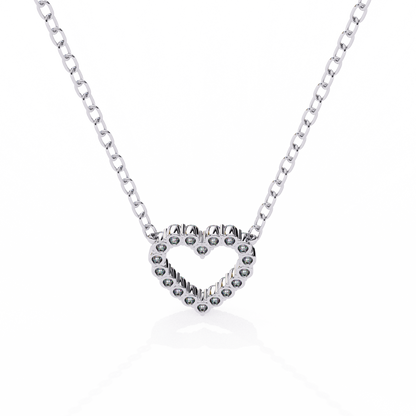 0.40 CTW Open Heart Lab-Grown Diamond Necklace in 14K Gold & Platinum