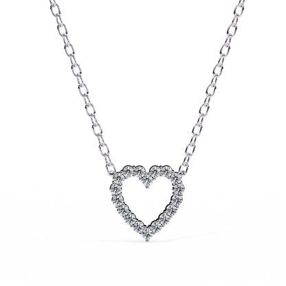 0.40 CTW Open Heart Lab-Grown Diamond Necklace in 14K Gold & Platinum