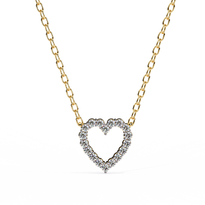 0.40 CTW Open Heart Lab-Grown Diamond Necklace in 14K Gold & Platinum