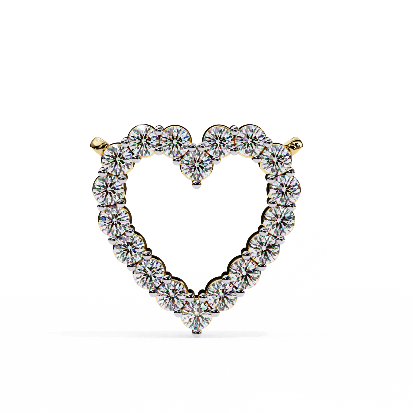 0.40 CTW Open Heart Lab-Grown Diamond Necklace in 14K Gold & Platinum